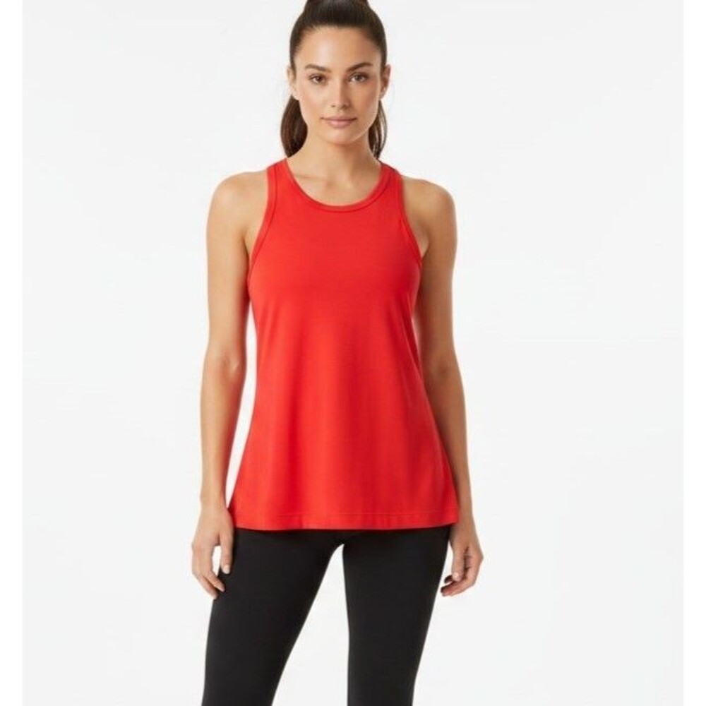 Lululemon High Neck Running Training Tank Top Red Size 10 Athletic Racerback Tan